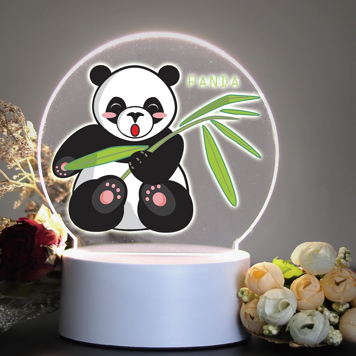 Cute Kawaii Color Changeable Animal Panda Bear Tiger Duck LED Night Light For Kids Children Birthday Gift And Home Bedroom Decor