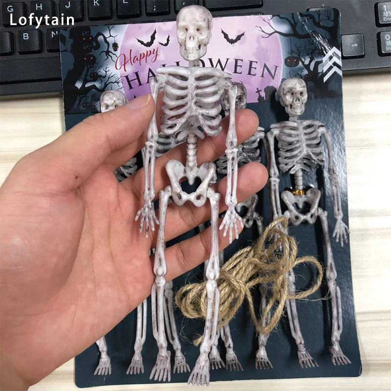 Lofytain 4 Pcs 17cm Simulation Human\'s Skeleton Ornament Human Fake Bones Halloween Party Home Decorations