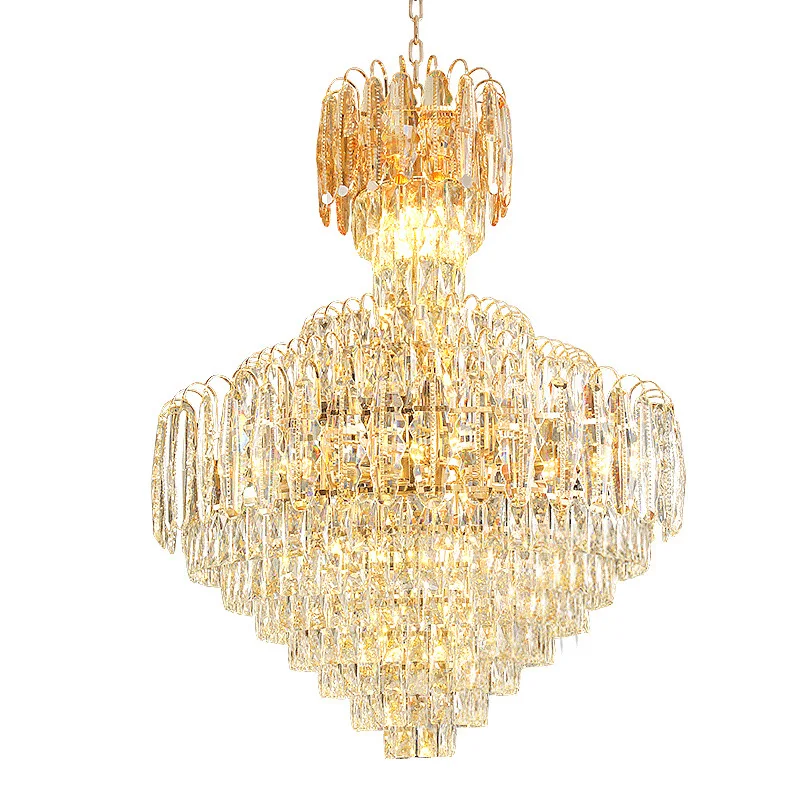 

Light luxury, crystal, chandelier, living room, modern, simple, atmospheric, rotating, duplex building