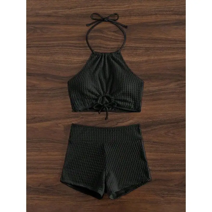 Cikini-Tankini uni avec string de proximité, maillot de bain de plage d'été pour femmes