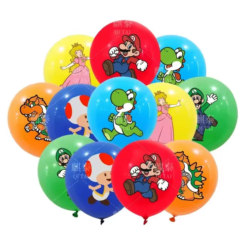 Ensemble de ballons Super Mary 12 pouces, 10/20 pièces, Mario Bros Luigi Yoshi Partys, thème hélium en Latex, décoration, cadeaux pour enfants