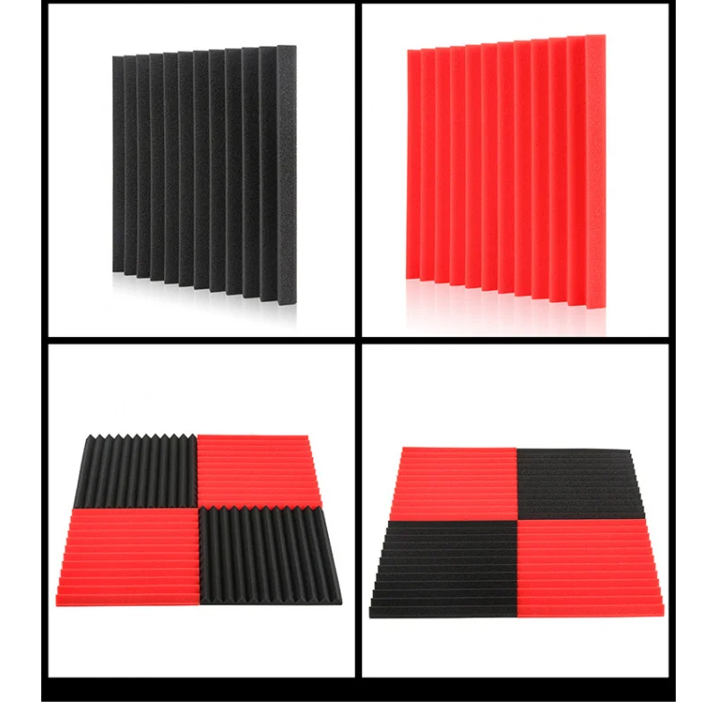 4 шт. звукоизоляционный пенопласт с треугольной канавкой, студийный абсорбционный материал