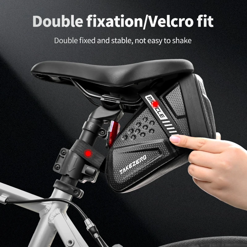 1L Bicycle Saddle Bag EVA Hard Shell Refletive MTB Road Bike Saddle Bag Waterproof Seat Rear Tool Pouch Bag Cycling Accessories