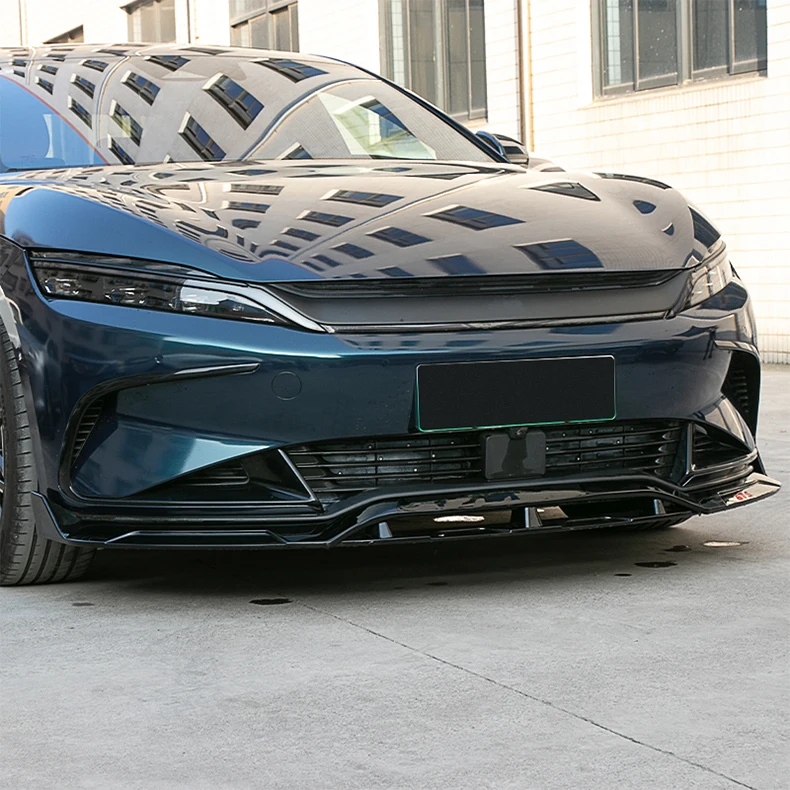 Auto Voorbumper Splitter Lip Diffuser Body Kit Spoiler Deflector Lippen Diffuser Guard Bescherming voor BYD Han EV 2022-2023
