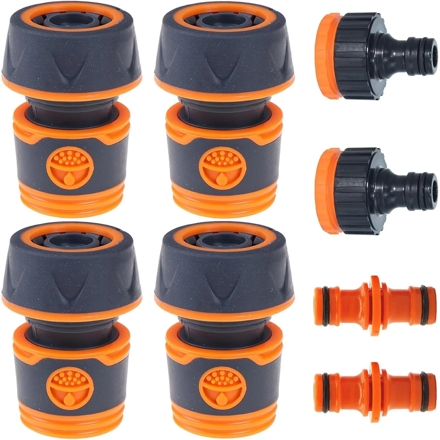 Schlauchverbinder 3/4 Zoll, 4Pcs Premium Set, Kupplung und Gartenschlauch Anschluss - Hochwertige Schlauchkupplung für Gartenbew
