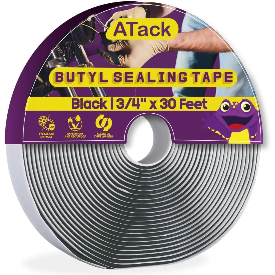 

RV Roof Repair Tape - Waterproof Butyl Seal Tape 1/8"x3/4"x30ft for Boats, Windows, Patching | DIY Waterproofing Solution