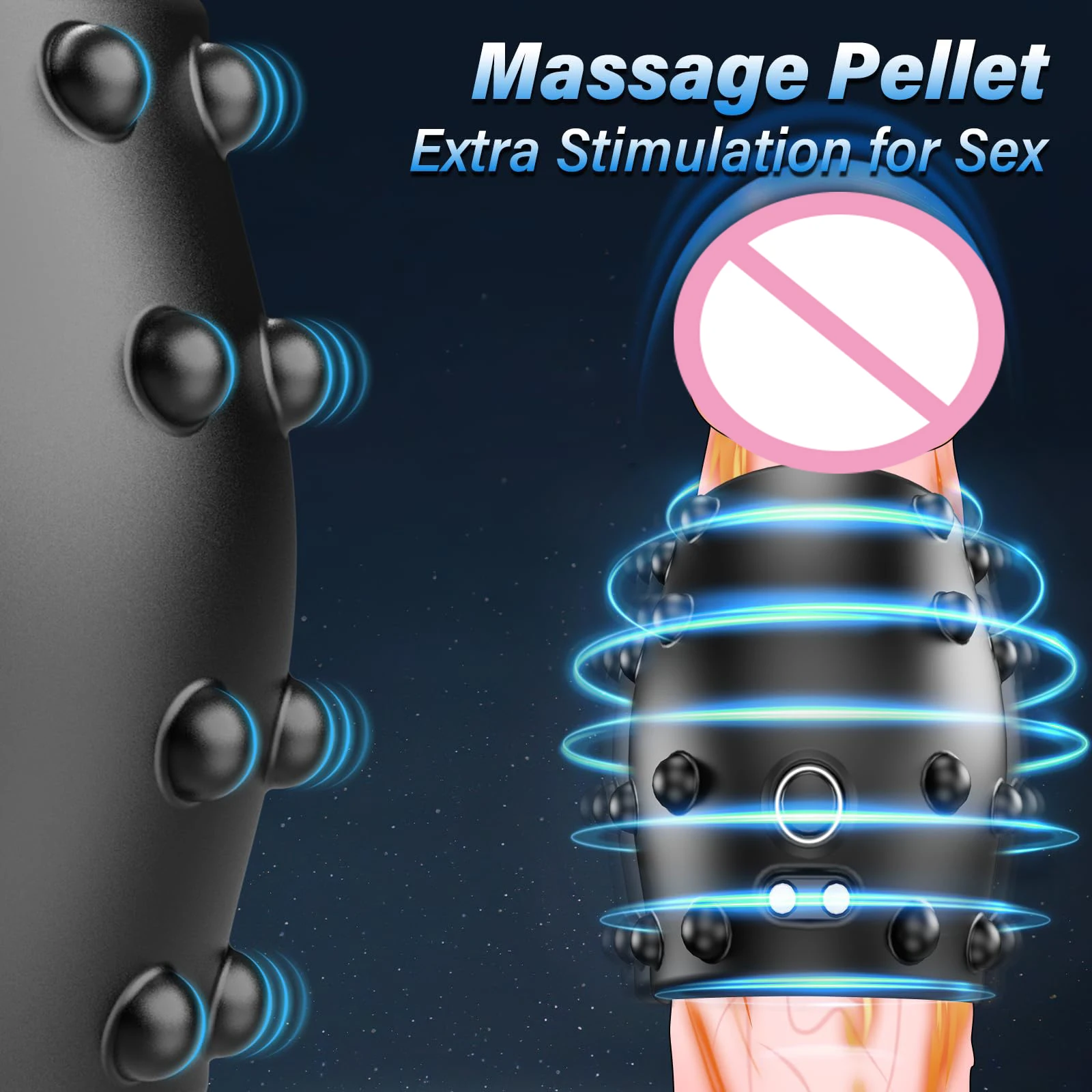 HESEKS Male Vibrating Penis Sleeve Cock Ring Anal Vaginal Extra Stimulation Vibrators Penis Erection Enhancement Sex Toy for Men