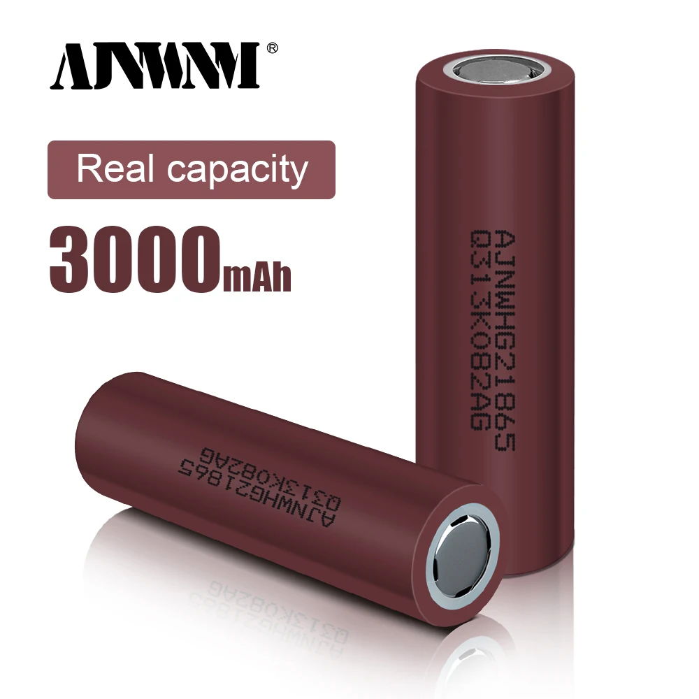 

AJNWNM 100% New Original Hg2 18650 lithium battery 3.6 v 3000mah 18650 Lithium Rechargeable Battery For Flashlight batteries