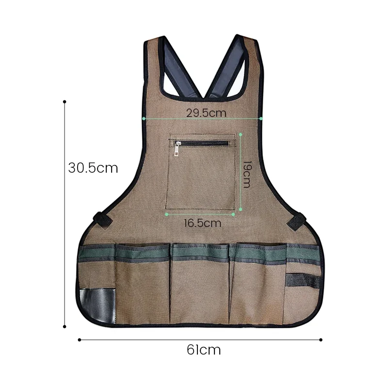 Garden apron multi-pocket mobile phone bag storage industrial waterproof and wear-resistant thickened Oxford cloth gardening