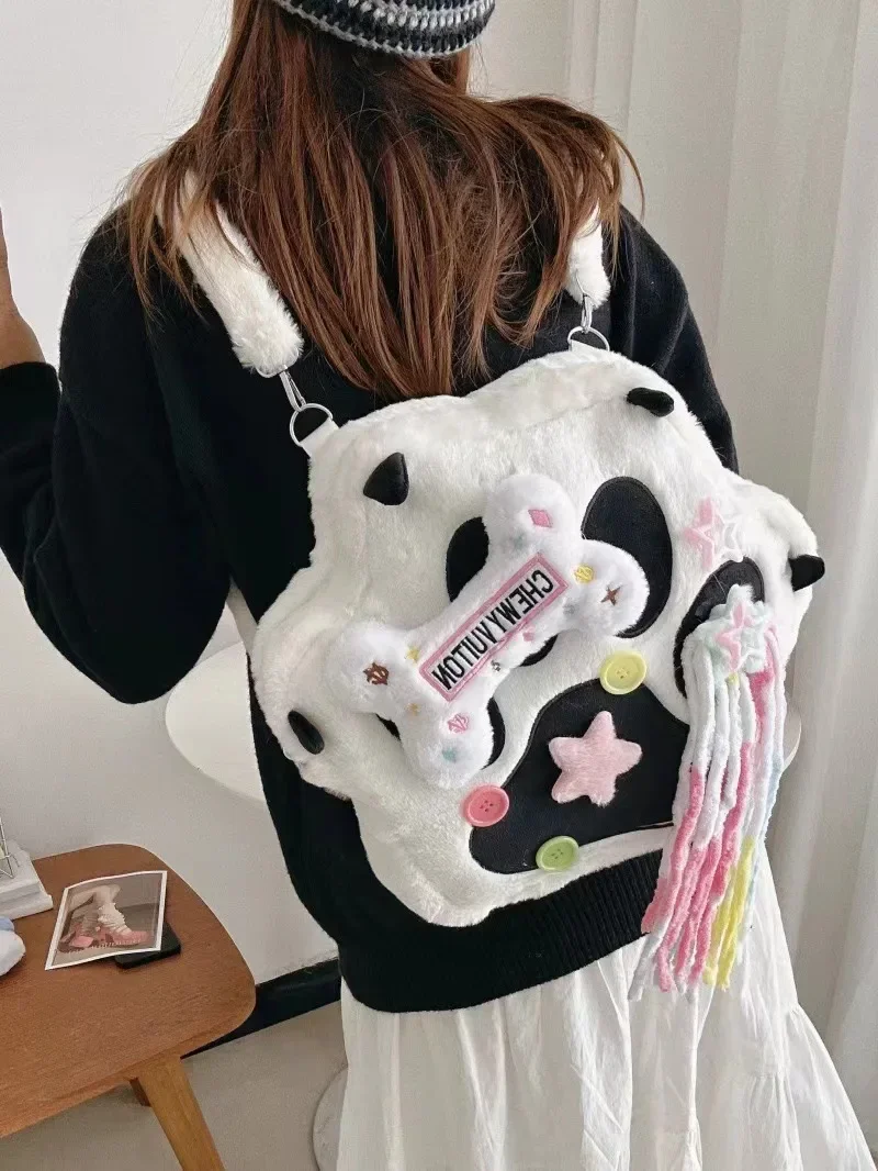 Anime Lolita Kawaii bolso de garra felina Cosplay dibujos animados bolsos de hombro de felpa mochila para mujer bolso de mensajero bolso mochila Prop