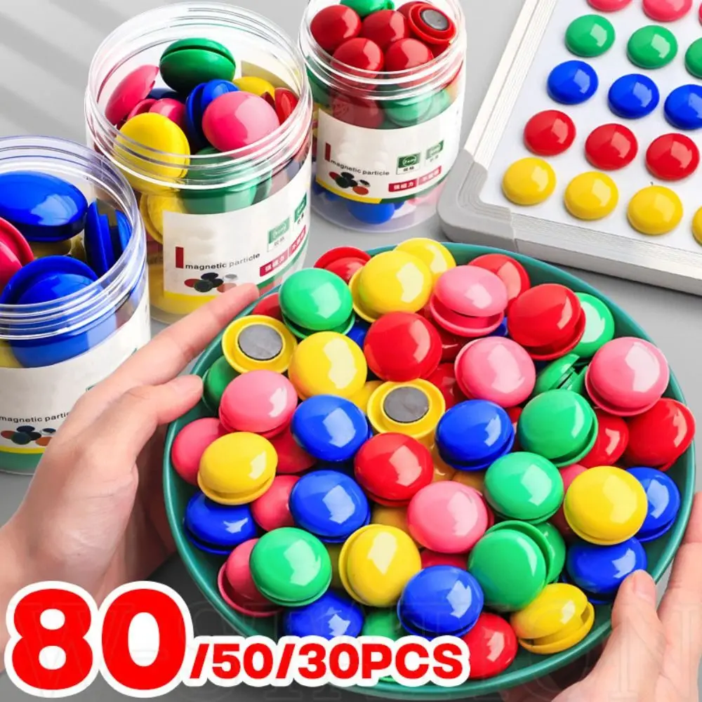 

20/30/40mm Round Fridge Magnet Sheets Whiteboard Magnetic Buttons Sticker for Office School Home Room DIY Decor School Supply