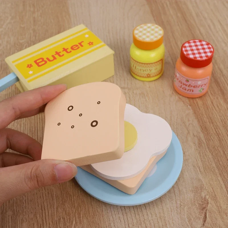 木製キッチンごっこ遊びおもちゃシミュレーション木製トースターマシン子供早期学習教育玩具