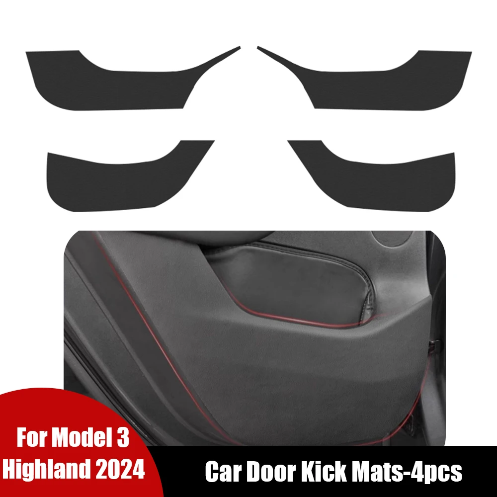 Car Door Kick Pads for Tesla Model 3 Highland 2024 Car Side Door Kick Pad Sticker Car Interior Modification Accessories