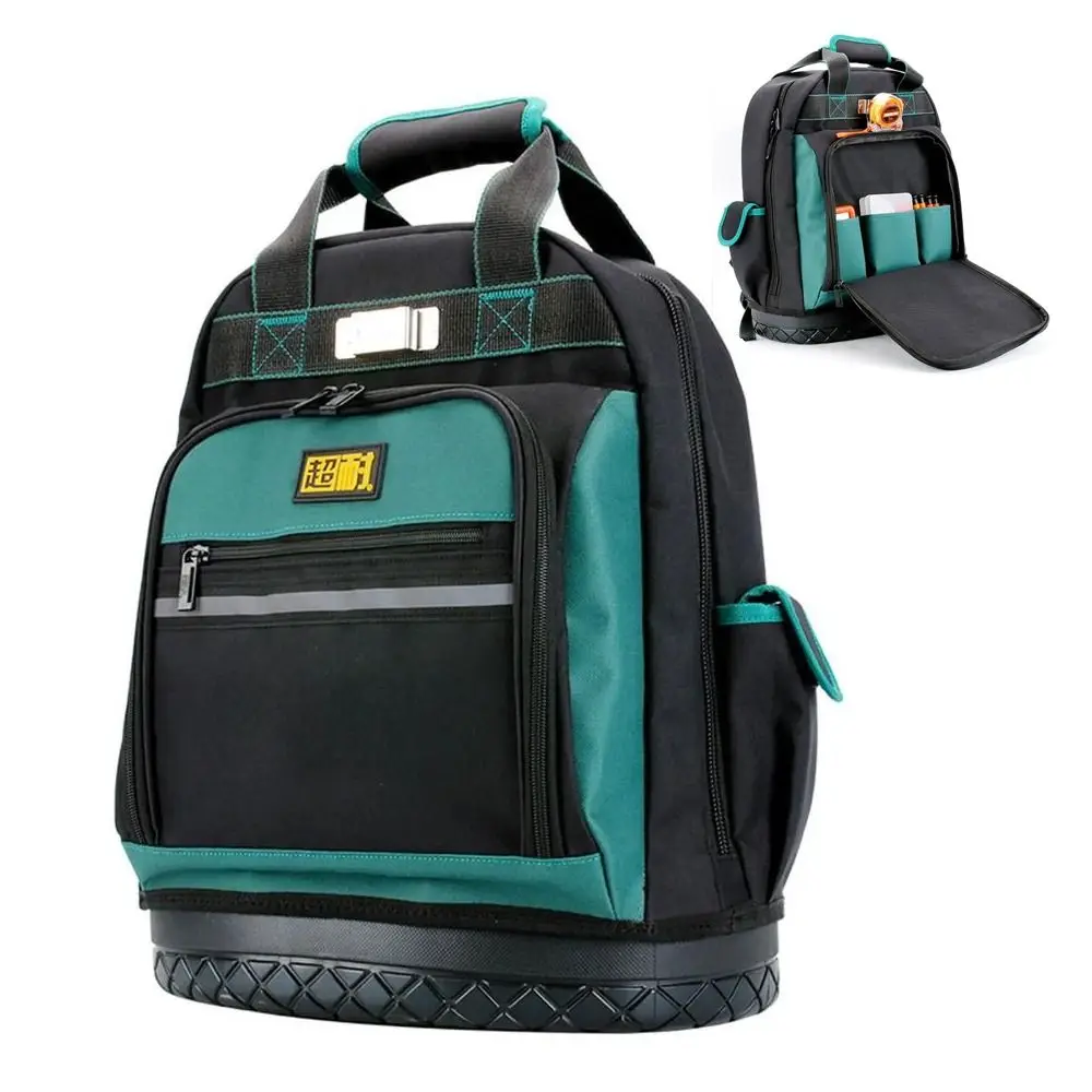

Waterproof Electrician Backpack Large-Capacity Multi-Pocket Woodworking Bag Tools Excluded Wear Resistant Tool Storage Bag