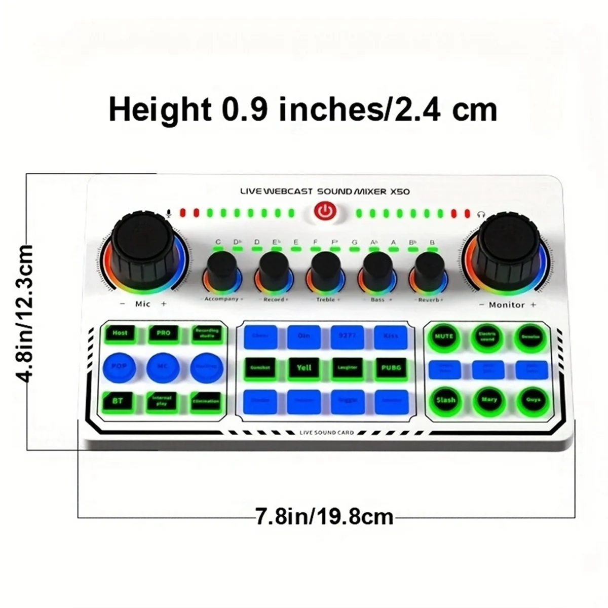 

N33R_X50 Живая звуковая карта Аудиомикшер Запись Настольный пение BT OTG A