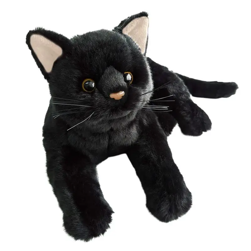 Black Cat Plush Toy Stuffed Animal Black Kitten Doll Pillow Boys Girls Soft Toys Children Birthday Gifts Cute Plush Toy