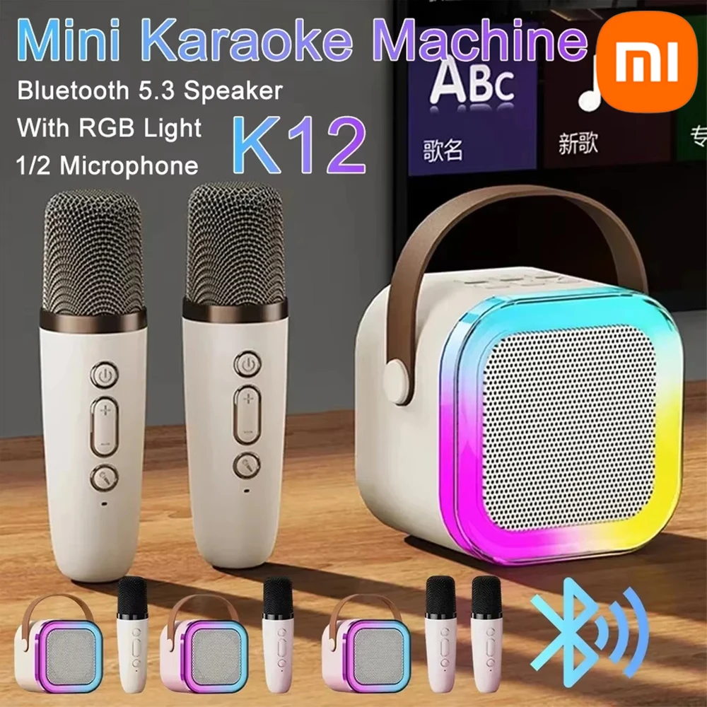 Xiaomi K12 Bluetooth 5.3 Karaoke Machine Portable Mini Speaker with Wireless Mic Outdoor live Home Family Singing For Gifts