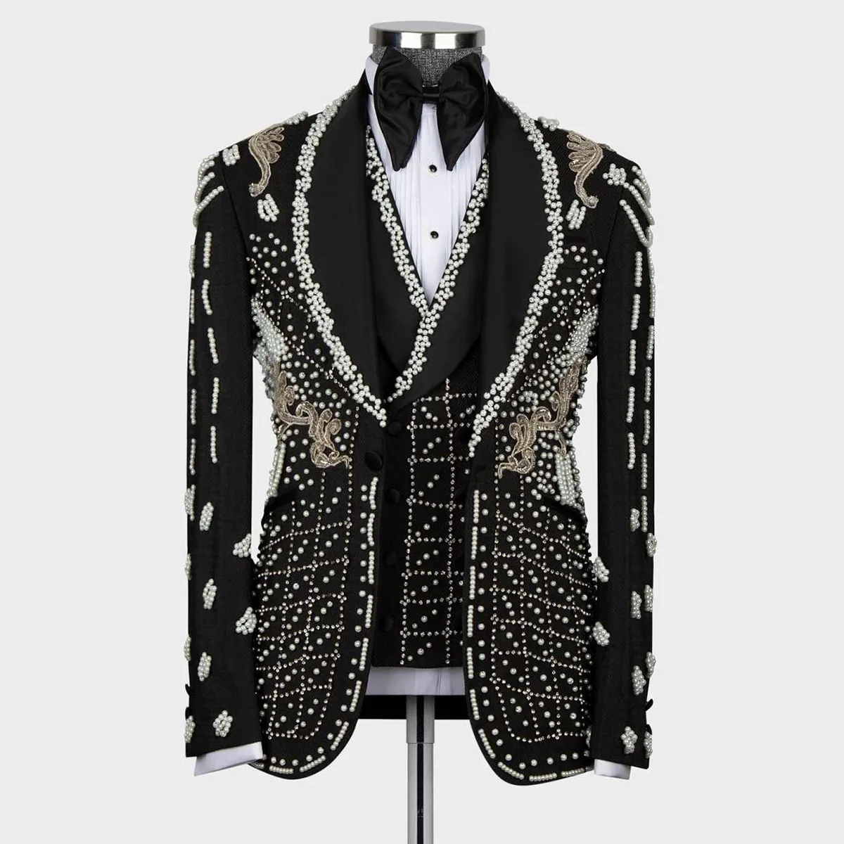 

Мужские костюмы из металлизированной ткани с бриллиантовой отделкой, комплект из 2 предметов, для вечеринок и торжеств, роскошные смокинги для жениха, приталенные, Ropa Hombre, на заказ