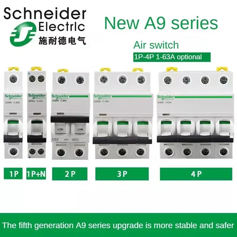 

Schneider Air Switch Circuit Breaker iC65N 1/2/3/4P 1/2/3/4/6/10/16/20/25/32/40/50/60/63a Air Switch AC C/D Original Product