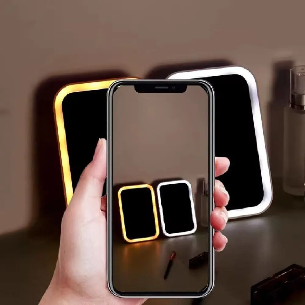 

Складное светодиодное зеркало для макияжа с сенсорным экраном, 3 режима подсветки, портативное косметическое зеркало для путешествий, перезаряжаемое через USB