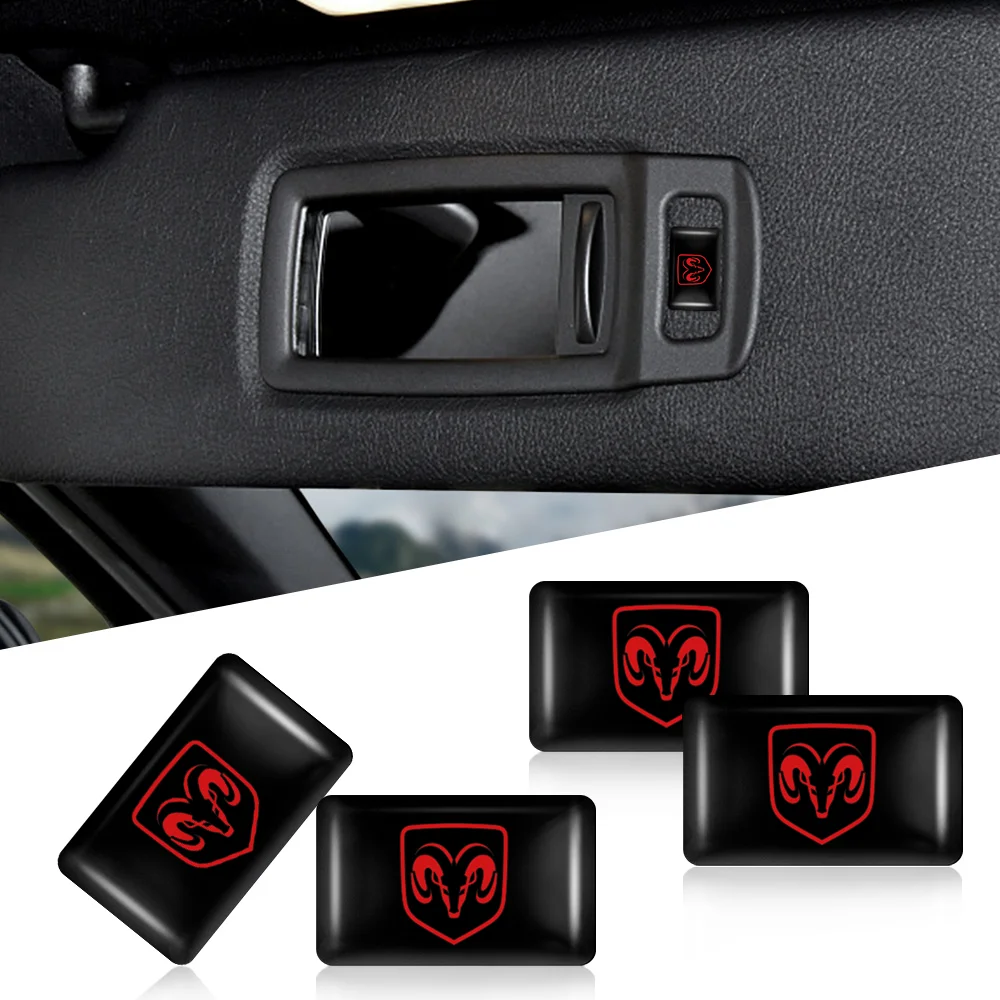 5/10/20 piezas logotipo del coche Interior volante ventana elevador botón Audio decoración pegatinas Auto calcomanías para Dodge Durango calibre neón