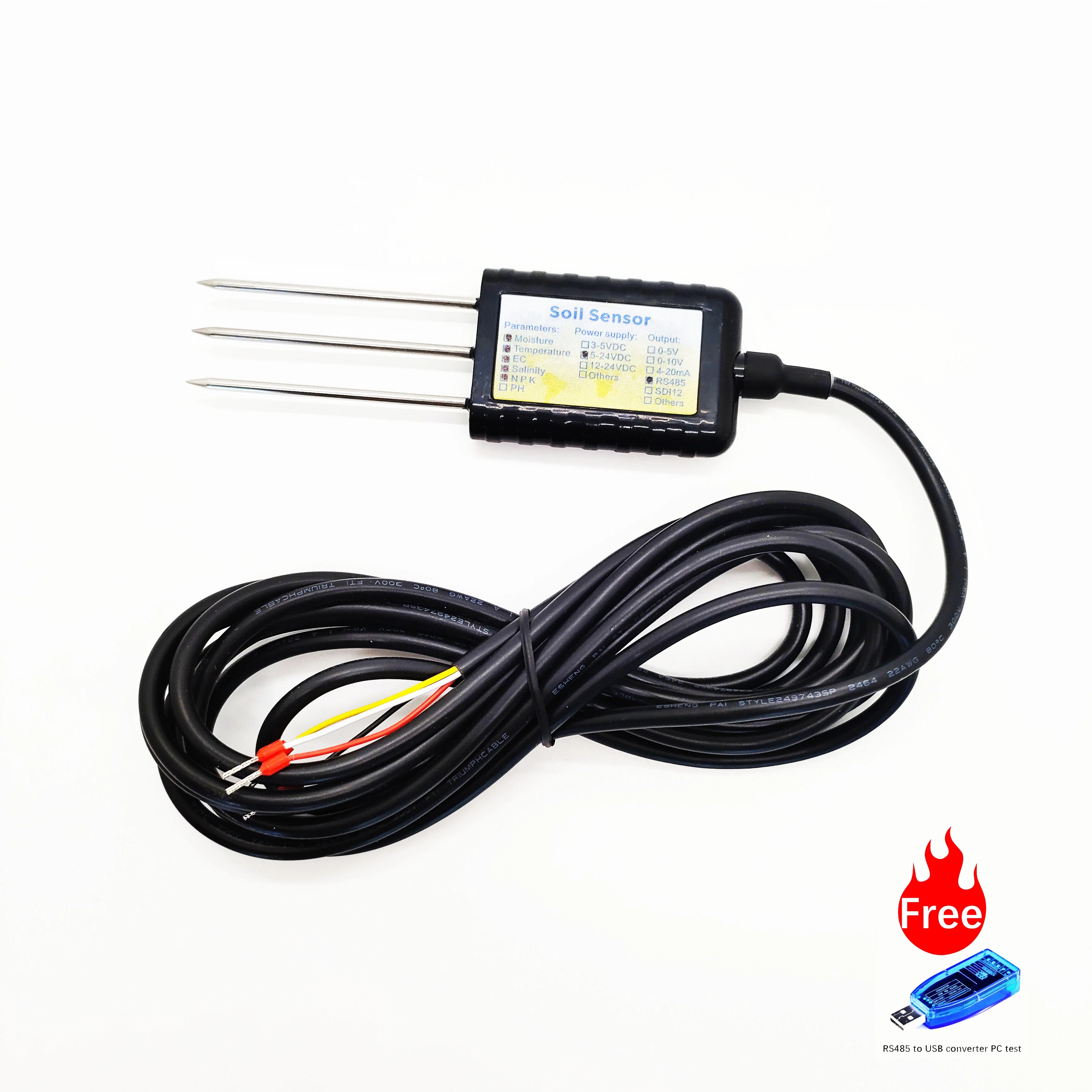 Online Monitoring Lora Lorawan Gateway Wireless RS485 7 in 1 Soil Nutrient Sensor Soil Moisture Sensor for Agriculture