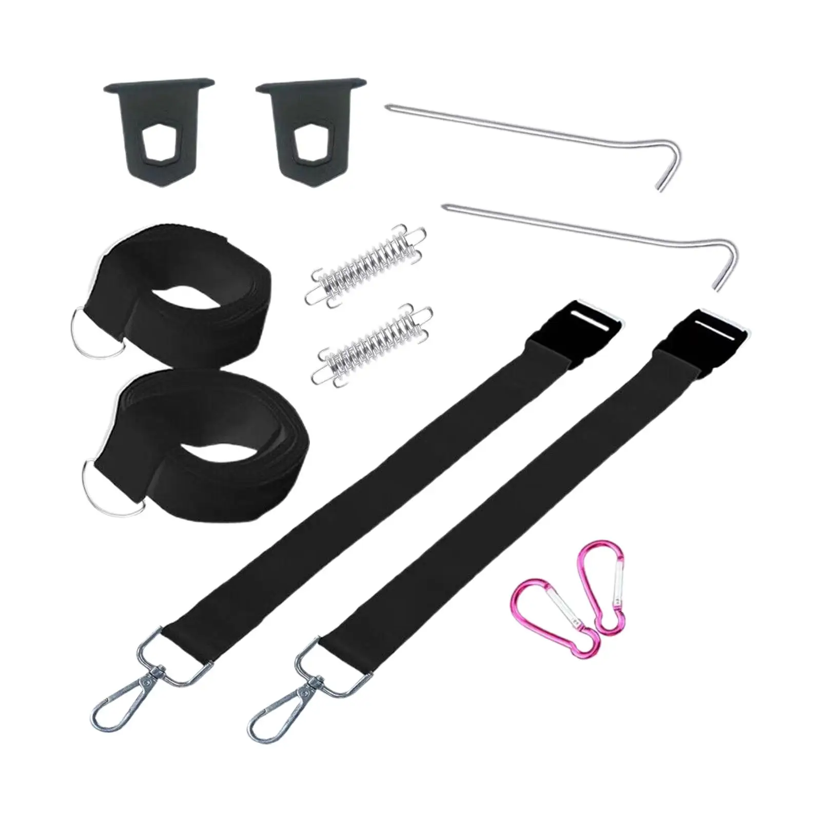 Rvawning Tie Down Set Hanger Rack Stakes with Adjustable Band Buckles Universal Awning Clips for Boat Rail Camping travel