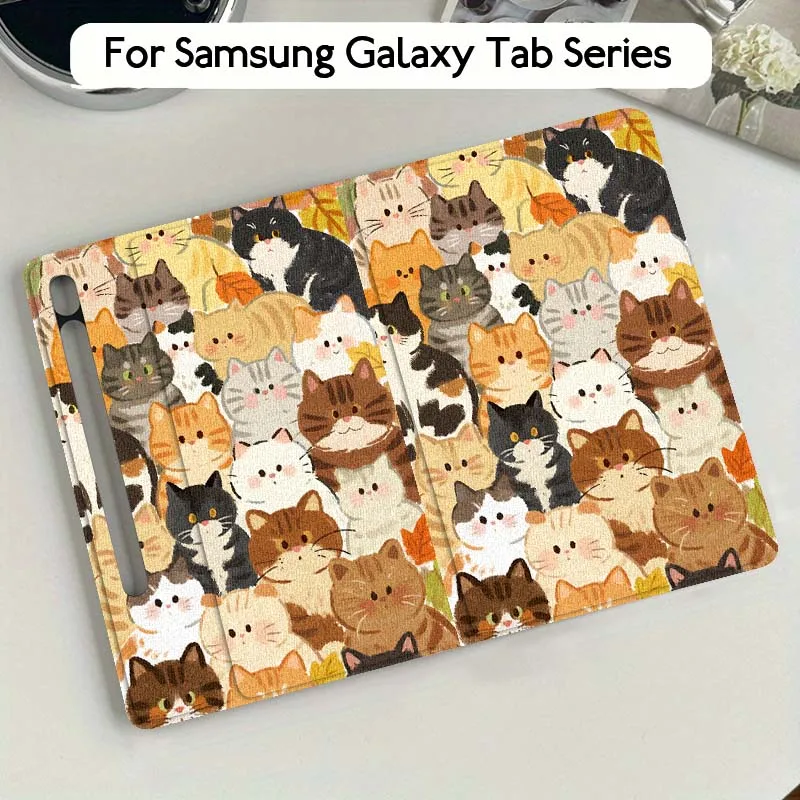 

Cartoon Anime Cat Cute Tablet Case For Samsung Galaxy Tab S7 S8 S9 S10 FE Plus Lite 11 12.4 13.1 Inch