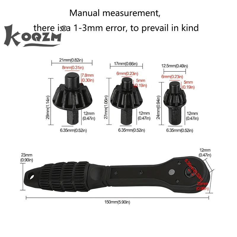 

3 в 1, гаечный ключ с храповым механизмом, универсальный патрон, сменный инструмент для дрели, совместимый с большинством электрических дрелей, инструменты
