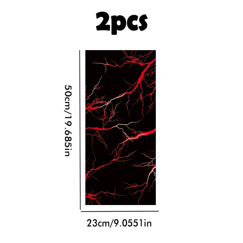 2 pieces of car B-pillar stickers Lightning Pattern Vinyl protective film