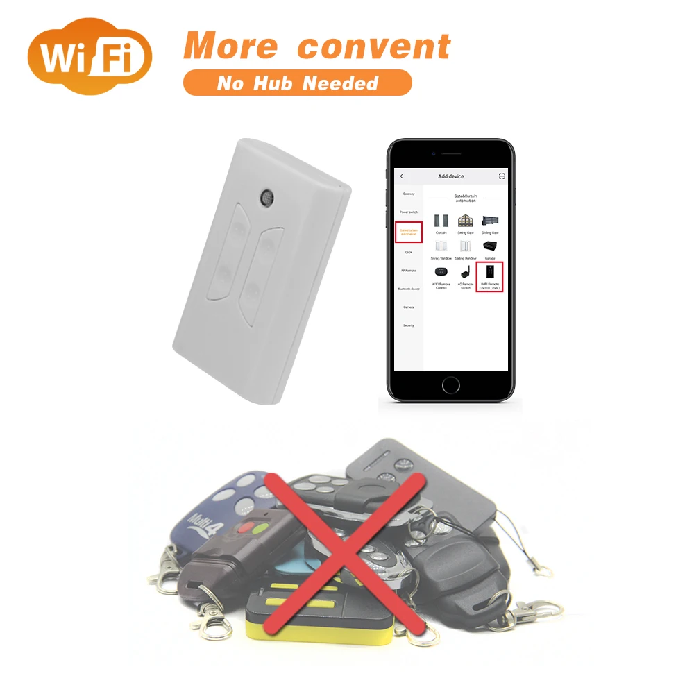 SM05W Smart WiFi Garage Door Opener Controller, APP Remote Control from Anywhere, No Hub Needed, Only compatible with GIANT.