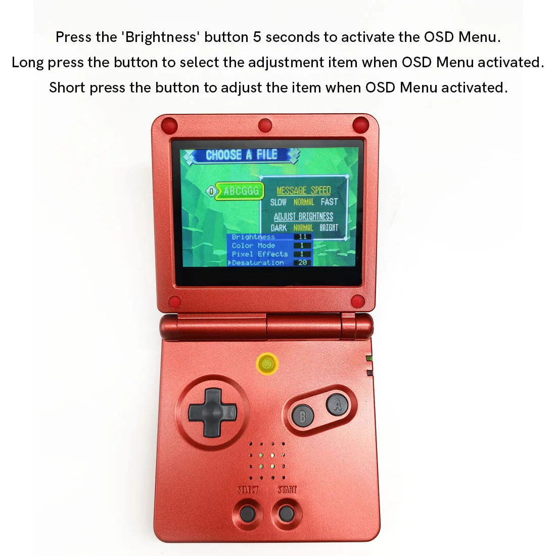 HISPEEDIDO 3.0'' GBA SP V5 IPS Laminated Backlight LCD Screen Kits No Need Cut Shell For GameBoy Advance SP Built-in OSD Menu