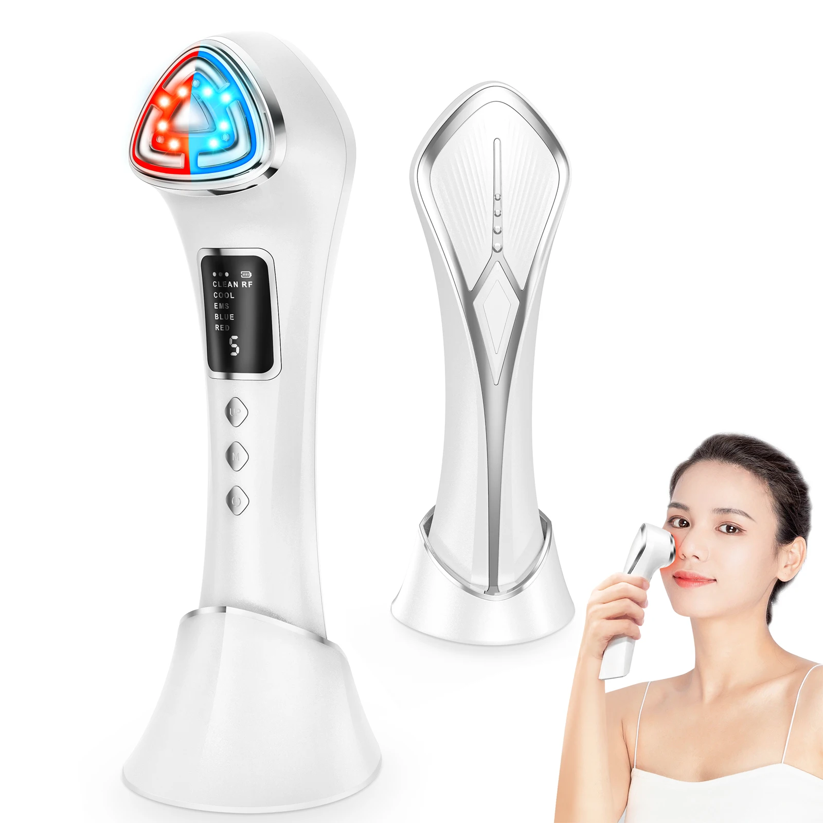 Microcorrente massageador facial face lifting massagem rejuvenescimento da pele compressa quente fria limpeza profunda do rosto cuidados com a pele dispositivo de beleza