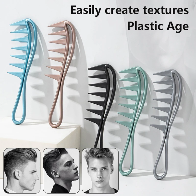 Hair Salon Large Tooth Wide Comb Smoothing Comb Household Oil Head Men's Back Hollow Comb Styling Tools Barber Accessories