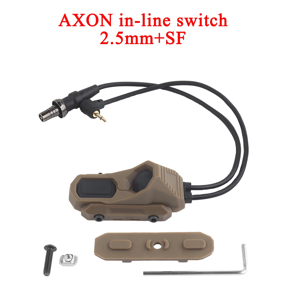 Tactical AXON Remote In-Line Dual Function Pressure Switch Flashlight PEQ NGAL Laser Pushbutton SF/2.5///Crane Plugs