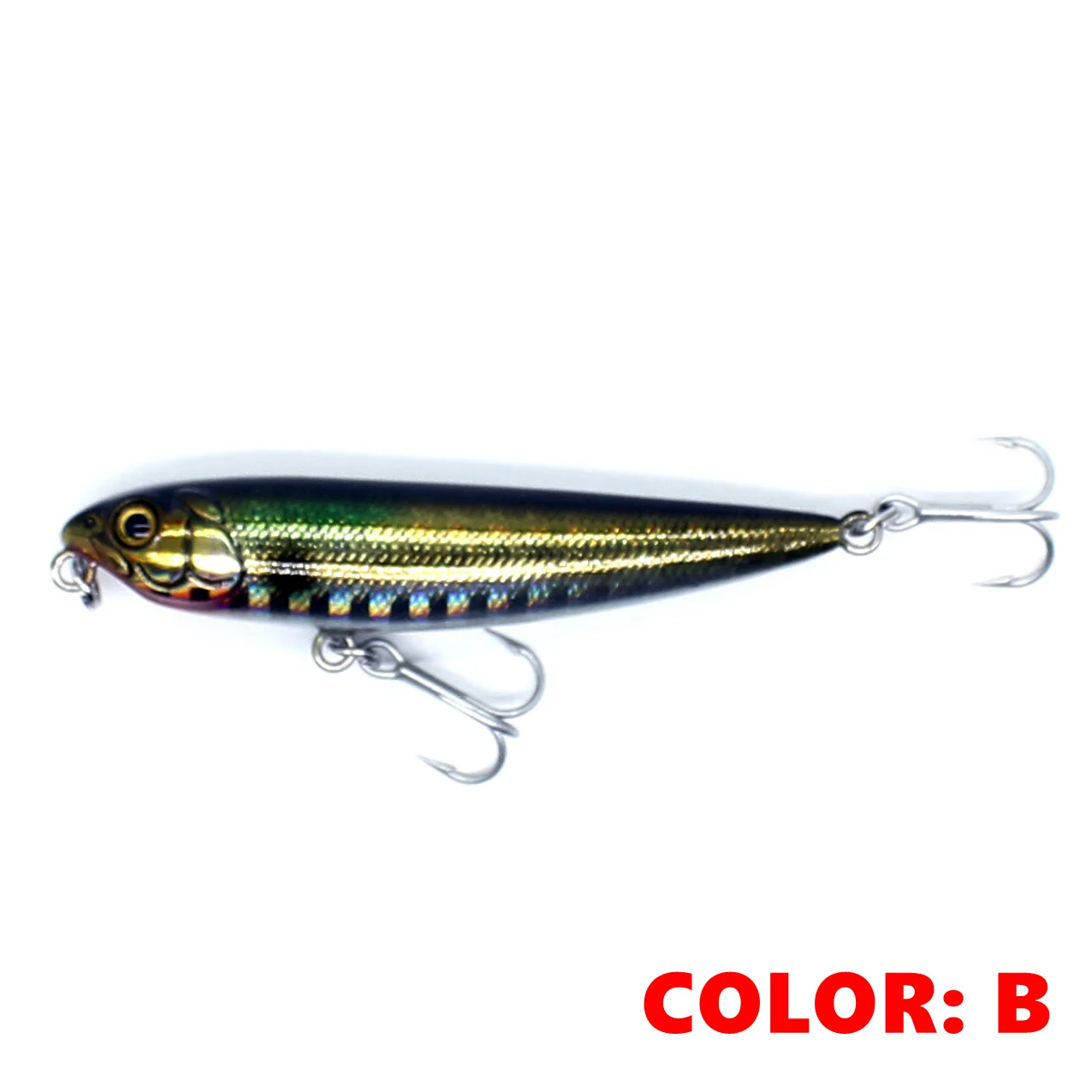 AOCLU Topwater Wobbler 60 mm 105 mm Bleistift Walk The Dog Harter Köder Popper Stick Angelköder Bass Fresh Salt Water 10 # VMC-Haken – Detail 7