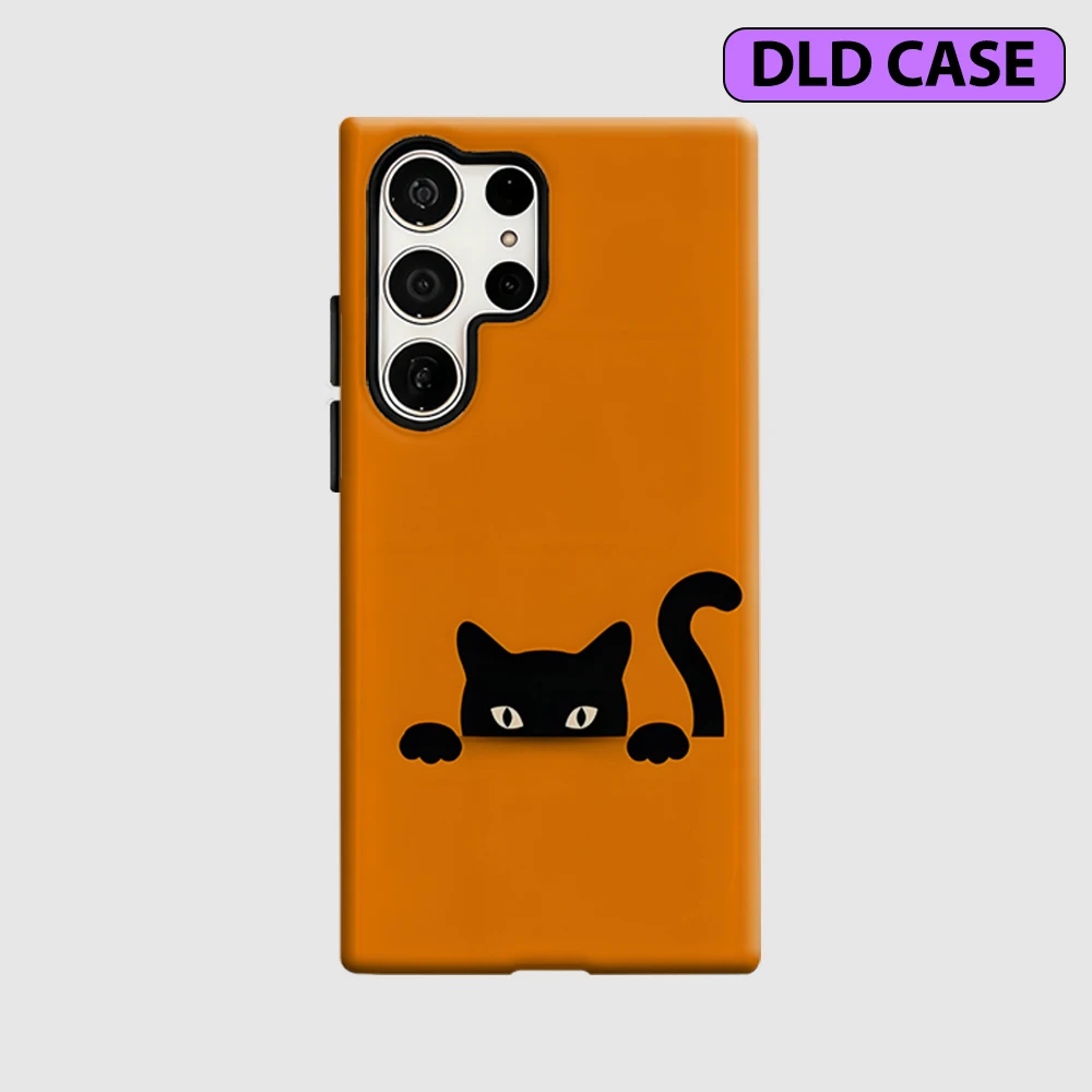 Peekaboo Cat Phone Case for Samsung Galaxy S26 S25 Ultra S24 S23 Ultra Plus Shockproof Double Layer Tough Back Cover