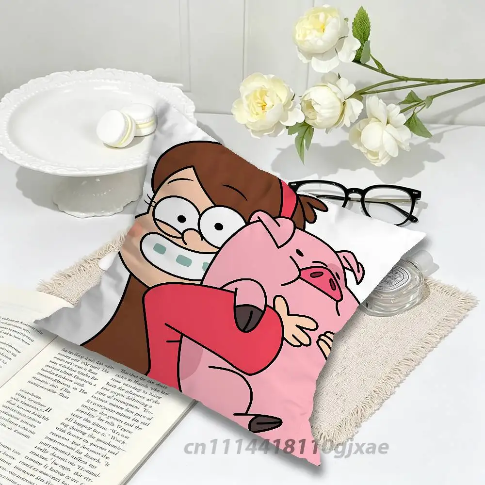 Dipper and Mabel Gravity Falls Pillow Case Living Room Sofa Cushion Cover Suitable For Home Bedroom Room Decoration