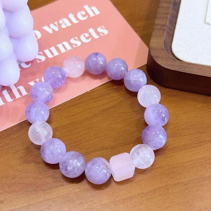Natural amethyst lavender purple bead bracelet single circle nine purple off fire transfer ashore versatile summer gift