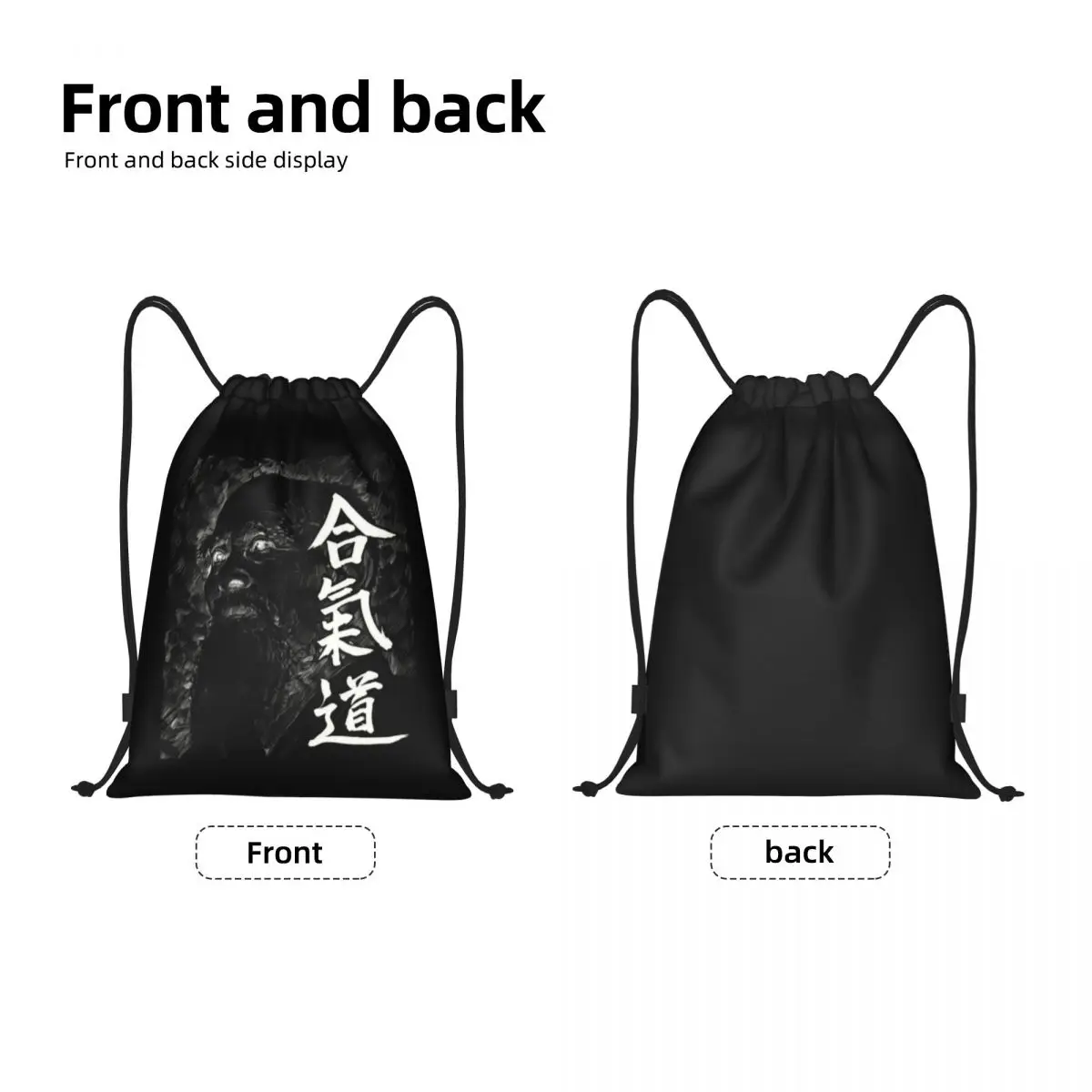 Ueshiba Aikido Mochila com Cordão para Homens e Mulheres, Leve, Japonesa, Arte Marcial, Ginásio, Esportes, Sacos Viajantes