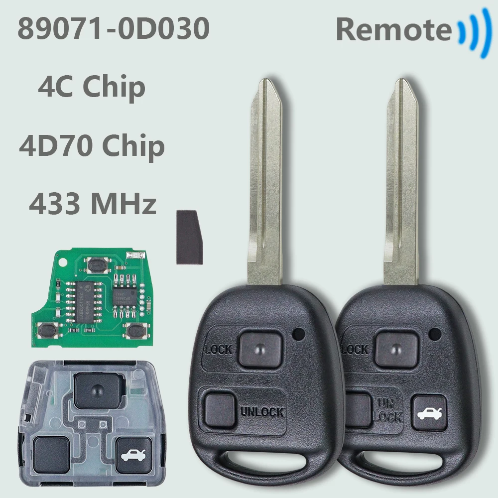 DR VALEO 736716-A 433MHz 4C/4D67Chip 89071-0D030 clé de télécommande de voiture pour Toyota Corolla Avensis Avanza Yaris 2003-2012