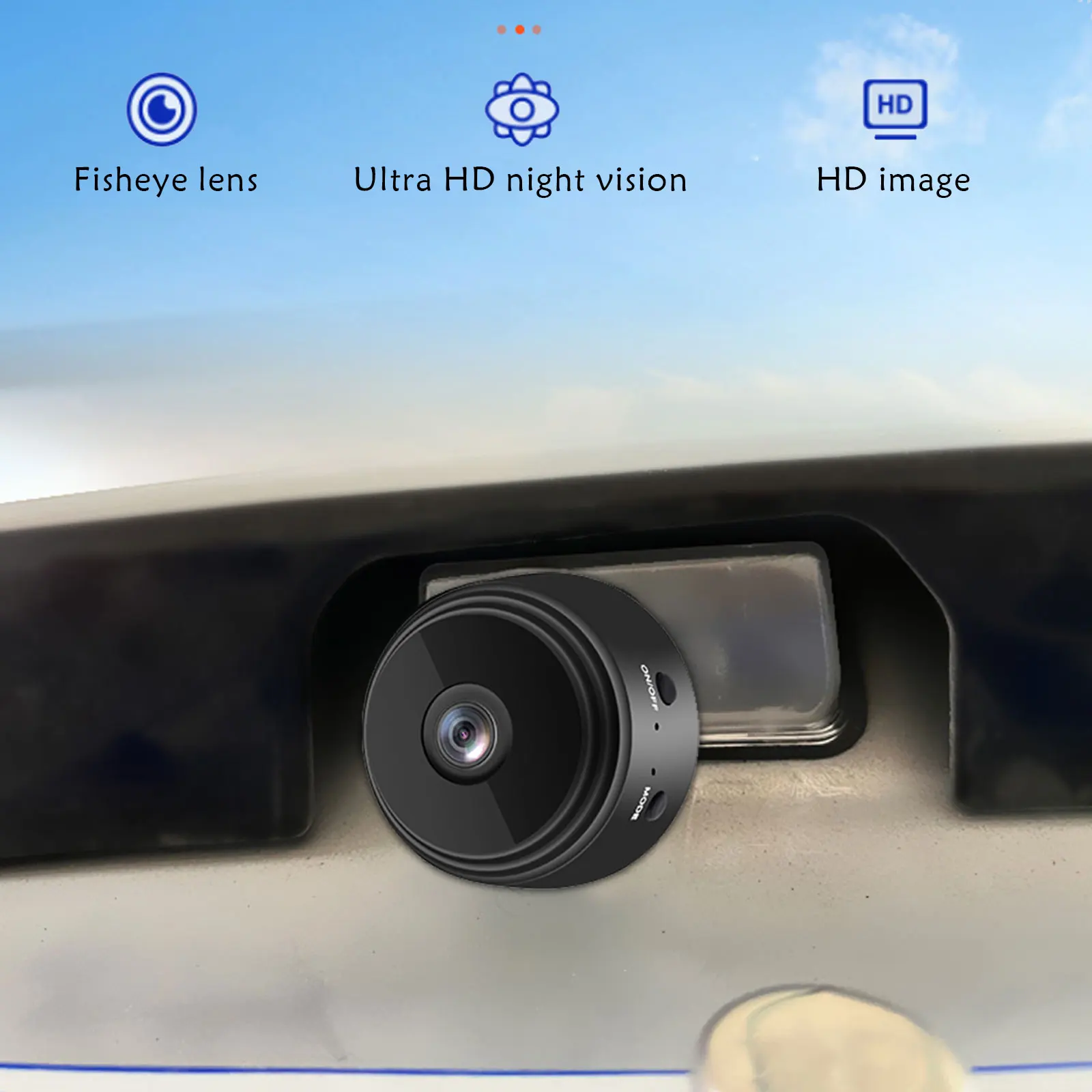 Cámara de marcha atrás Wifi para coche, dispositivo de monitoreo de visión nocturna HD, portátil, inalámbrico, magnético, enganche de remolque,