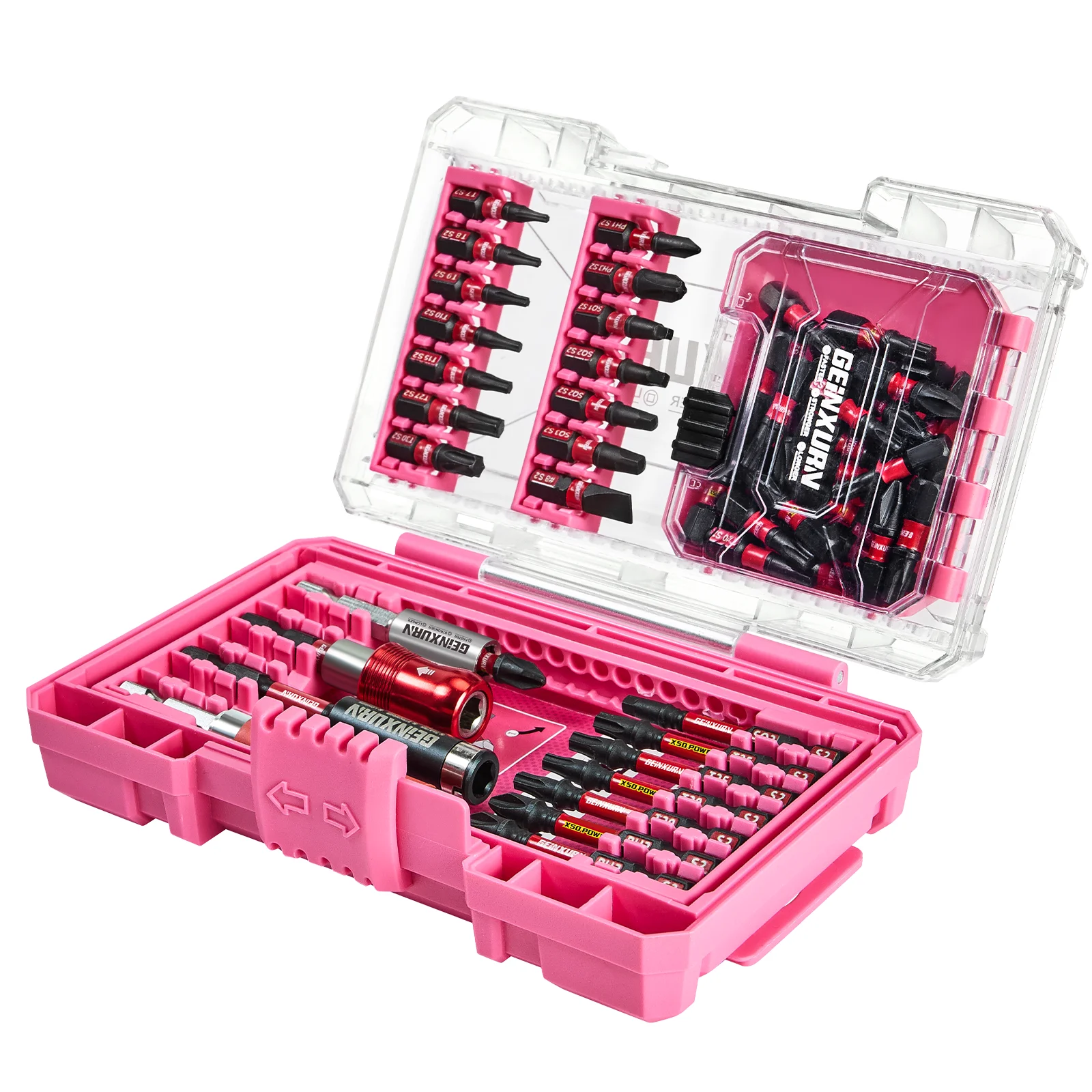 Geinxurn 56 PCS Impact Screwdriver Bit Set with Tough Case, S2 Steel Bit Set, Motorcycle Repair Tools for Motorcycle Maintenance