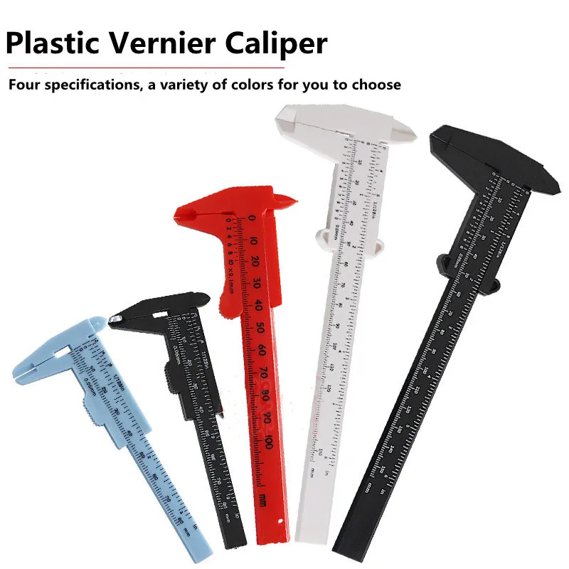 

0-80mm Plastic Vernier Caliper Gauge Micrometer Measuring Ruler Height Depth Diameter Measure Tool Office Stationery Supplies