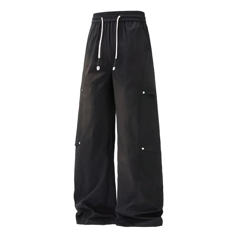 

Spring 2026 Men's Casual High Waist Straight Leg Pants Original Design Large Size Comfortable Fit Khaki Color Leisure Trousers