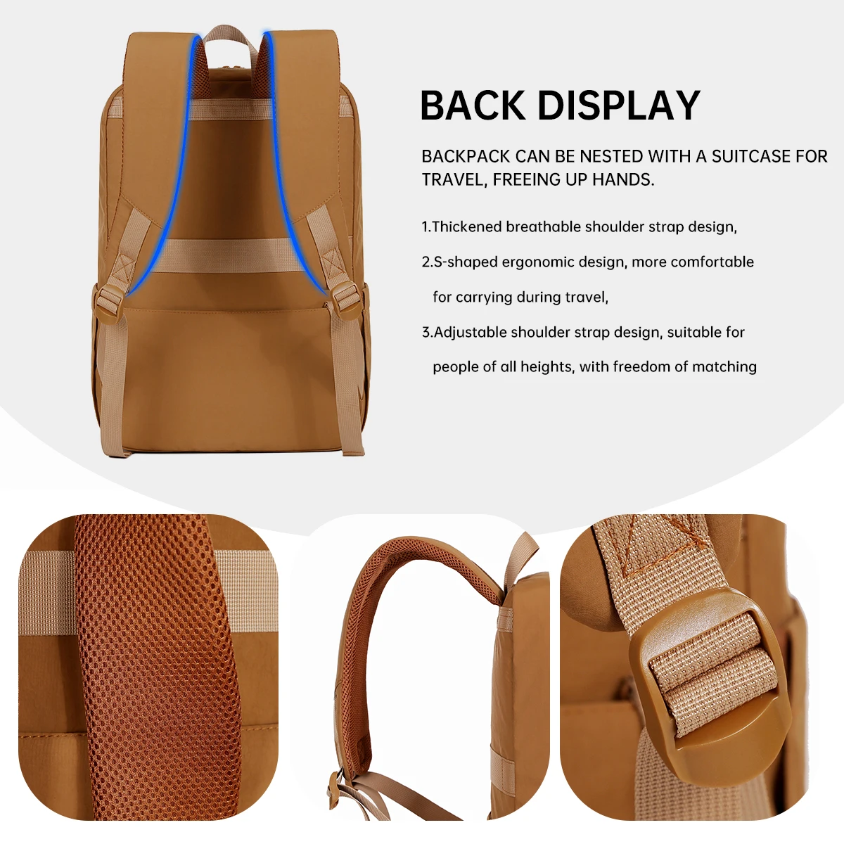 New cross-border unisex commuter large-capacity stylish backpack with spine protection for meetings, business, short trips, and student use