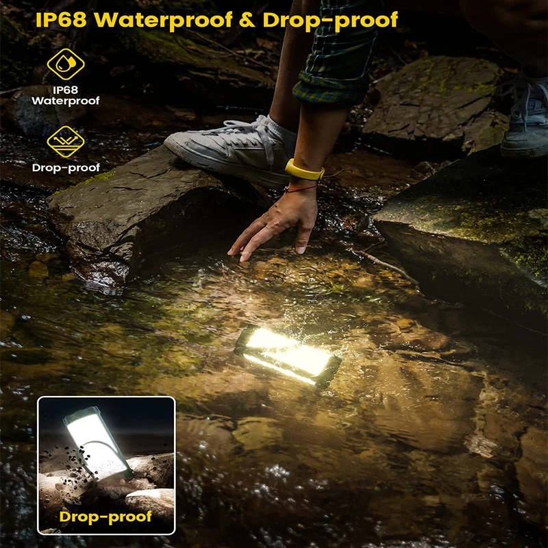 IP68 Waterproof Outdoor Led Camping Lights Lanterns Rechargeable 5000mAh Survival 1200LM Hiking Survival Camping Lights Lanterns