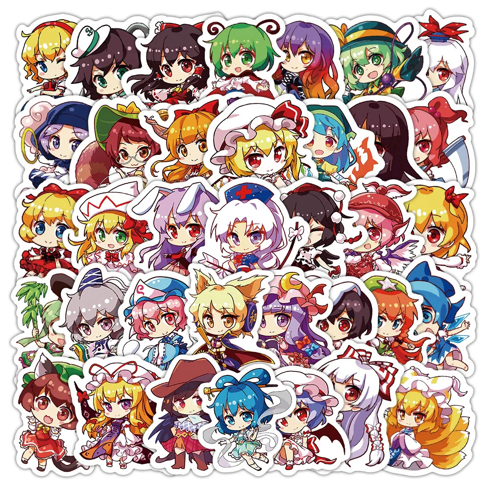 

10/30/60PCS Kawaii Touhou Project Sticker Game Funny Doodle Decal Toy Gift for Pencil Box Scrapbook Notebook Phone Case Desk