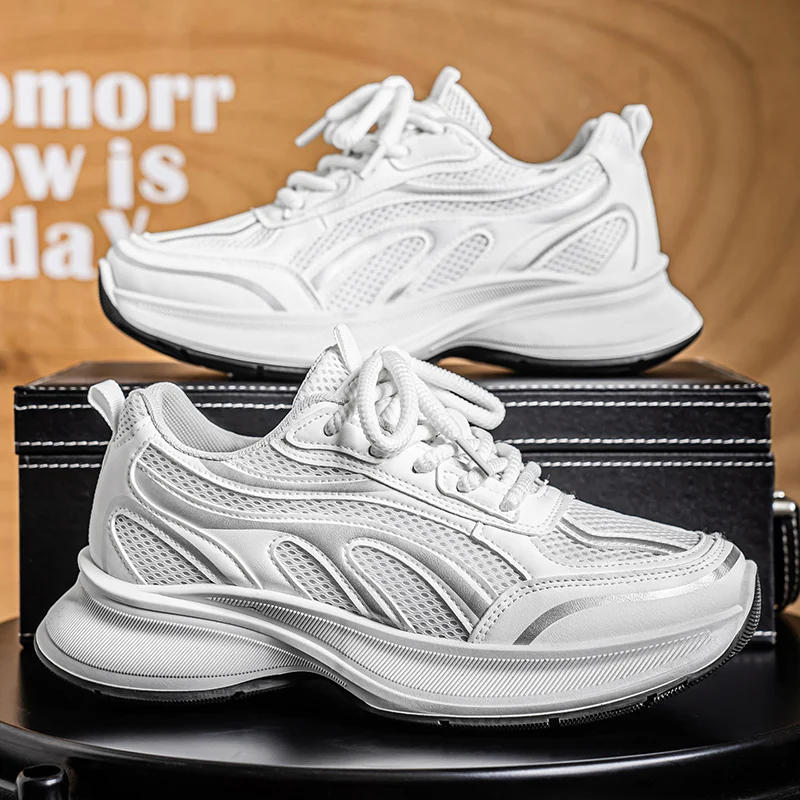 

Мужская повседневная спортивная обувь, новинка 2024, модные черные кроссовки с дышащей сеткой, модная обувь для папы, материал EVA, летний сезон