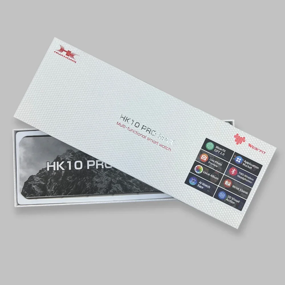 HK10 Pro Max AMOLED Series 10 ساعة ذكية NFC بوصلة 1 جيجابايت ألبوم محلي موسيقى للرجال والنساء ChatGPT G-Sensor ساعة ذكية رياضية